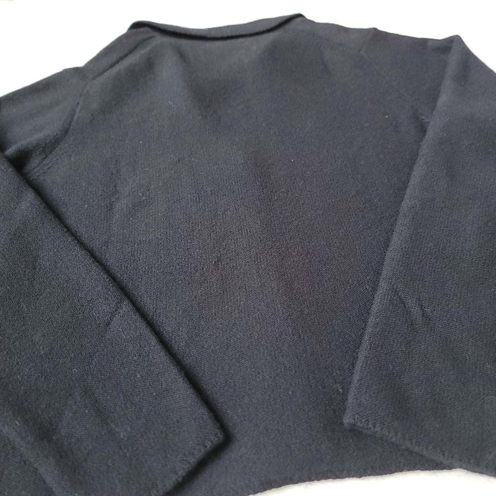 NWT Quince 100% Cashmere Collared Cardigan, Heather Black, L - Picture 10 of 10